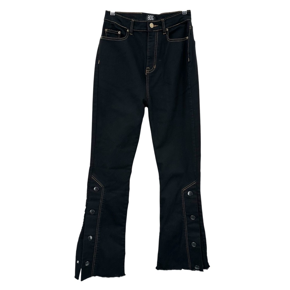URBAN OUTFITTERS BDG‎ Flared Jeans Black High-Rise Snap Leg Women's Size 28
